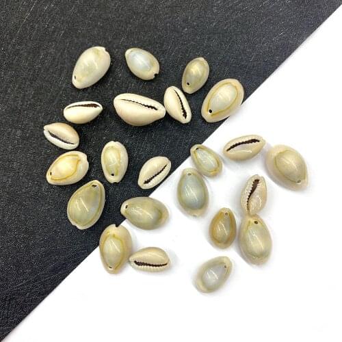 Natural Conch Pendant Single Hole Shell Pendant 15-25mm Beads DIY Handmade Home Decoration Wind Chime Jewelry Accessories 20pcs