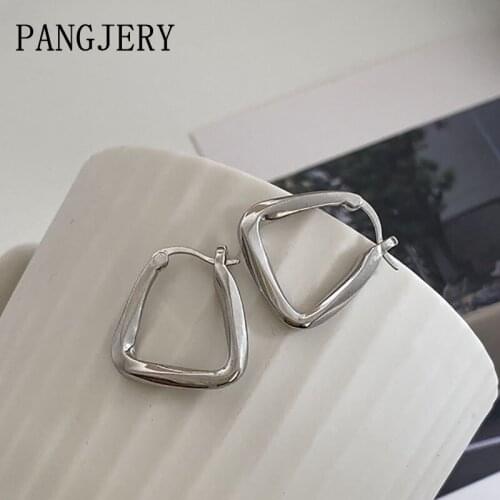 PANGJERY 925 Sterling Silver Earrings for Women INS Fashion Temperament Exaggerated Geometric Engagement Fine Jewelry Gifts