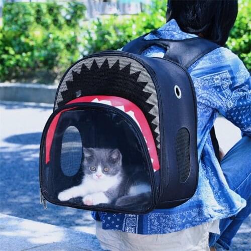 Cat Carrier Portable Pet Outdoor Double Shoulder Bags Cat Backpack Transparent Carriers For Kitten Small Dog Puppy Pet Supplies