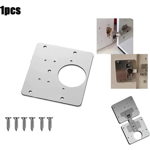 Stainless Steel Hinge Fixing Plate Cabinet Door Hinge Repair Installer Household Cabinet Side Panel Damage Repair Mount Tool