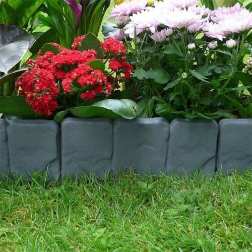 Stone Fence Garden Simulation Fence Plastic Foldable Splicing Fence Garden Gardening Grass Courtyard Decoration
