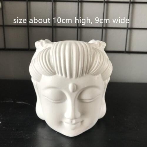 Resin Plaster Girl Vase Maker 3D Buddha Head Clay Silicone Pot Molds Concrete Flowerpot Planter Mould