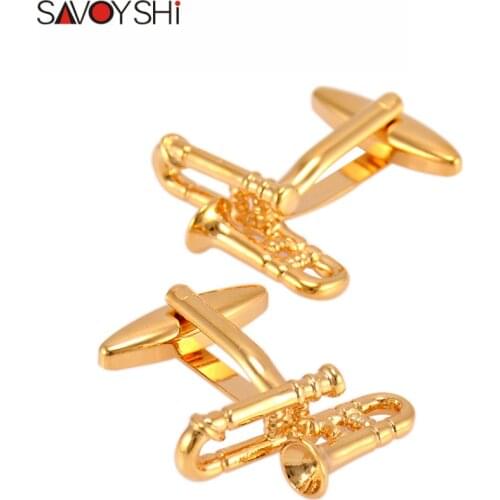 SAVOYSHI Novelty Musical Instruments Cufflinks for Mens Shirt Cuff High Quality Cuff links Fashion Groom Gift Brand Men Jewelry