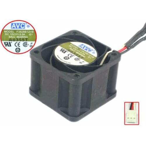 AVC F3828B12HB Server Cooling Fan DC 12V 0.3A 38x38x28mm 3-wire