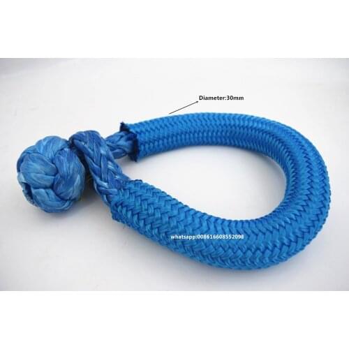 Blue 14mm*150mm Big Size ATV Winch Shackle for Offroad Parts,Large UHMWPE Shackle,Soft Shackles