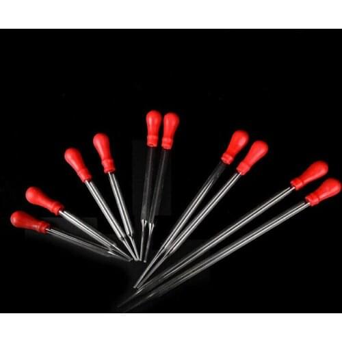 9cm/10cm/12cm/15cm/17cm/18cm/20cm Rubber Head Glass Dropper Glass Pipette Lab Chemistry Dropper Pipet Red&Transparent