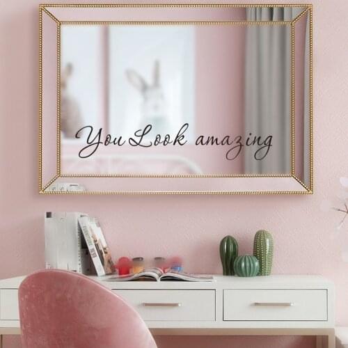 You Look Amazing Mirror Decal Modern and Simple Wall Bathroom Decor Shower Door Decal Art Home Beautify Decoration Accessories