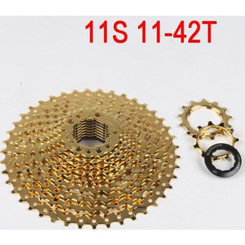 Bicycle Cassette 11S MTB mountain bike freewheel 11-42T Wide Ratio cassette 42T gold