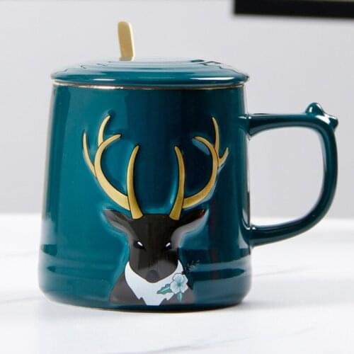 Gold Ceramic Travel Coffe Mug High-end British Style Light Luxury Personalized Water Cup Breakfast Milk Coffee Cups And Mugs