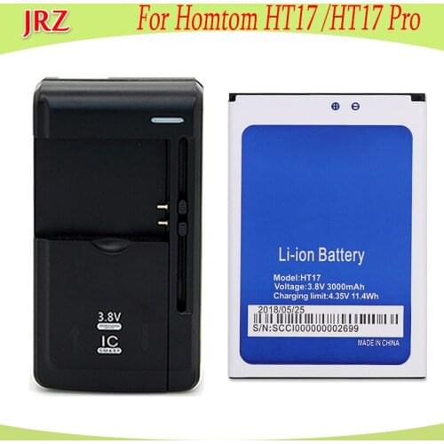 1LOT=1PC For Homtom HT17 Battery for Homtom HT17 Pro Bateria Accumulator AKKU 3000mAh +1PC Universal Dock Charger