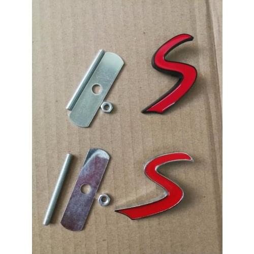1X 3D Metal S Front Grille Emblem for Mini Cooper R50 R52 R53 R56 JCW Grill Badge Decals Exterior Accessories