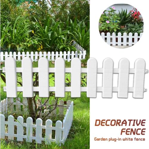 1Pc 50x13cm White Plastic Tree Fence Courtyard Indoor Garden Fence Kindergarten Flower Garden Vegetable White Decor