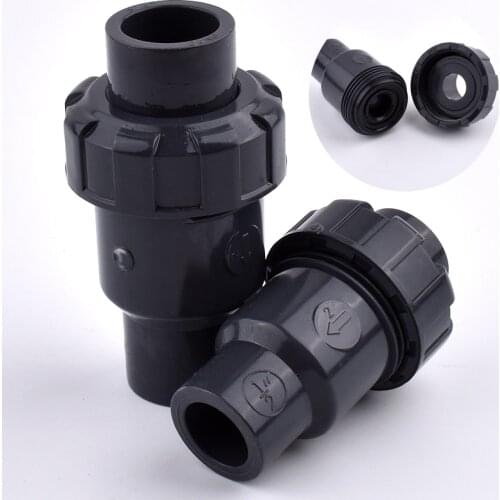 1pc I.D 20~110mm UPVC Check Valve Ball Style Garden Irrigation Water Pipe Connectors Industrial Water Treatment Non-return Valv