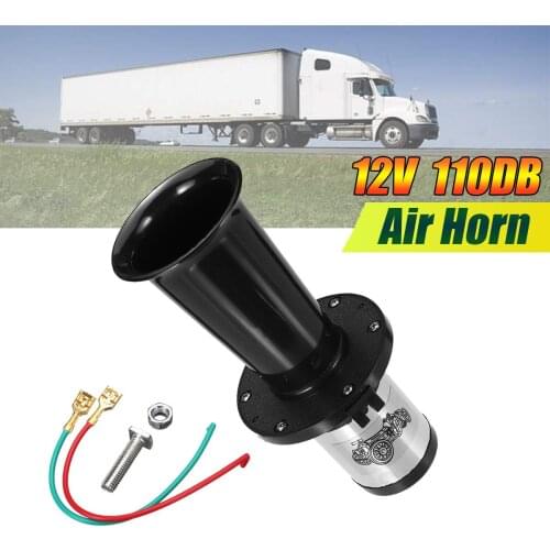 110DB Air Horn 12V Loud Retro Antique Car Air Horn Truck Classic Vintage Style Trumpet Black Universal Klaxon Electric Horn