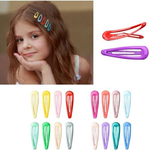 20pcs 5cm Baby Snap Hair Clips for Hair Clip Pins BB Hairpins Color Metal Barrettes for Woman Children Girls Styling Accessories