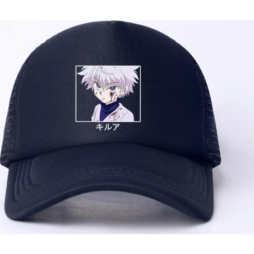 2021 Hunter X Hunter Mesh Baseball Cap Adjustable Snapback Hats For Women Men Hip Hop Anime Killua Zoldyck Trucker Cap Dad Hat