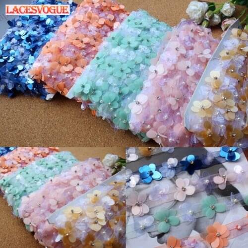3meters 2.5cm Beaded lace fabric Garment needlework sewing Patchwork DIY Handmade accessories Dress edge decoration 111