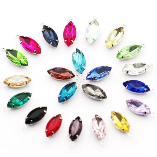 30pcs/lot Crystal Horse Eye Shape Charms Pendant DIY Jewelry Making for Pendant Necklace Earrings Jewelry Findings Accessories