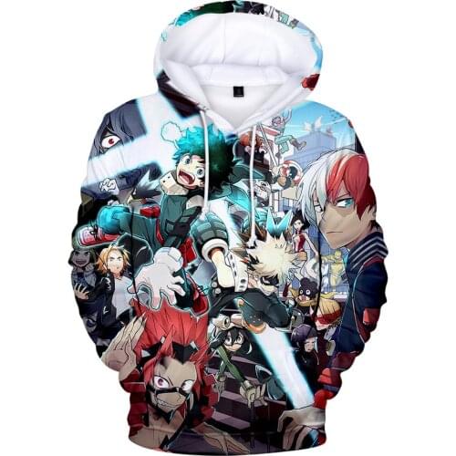 3D Anime My Hero Academia Hoodies Men/Women Sweatshirts Cartoon Role Play My Hero Academia Hoodie Mens Winter Sportwear Coats