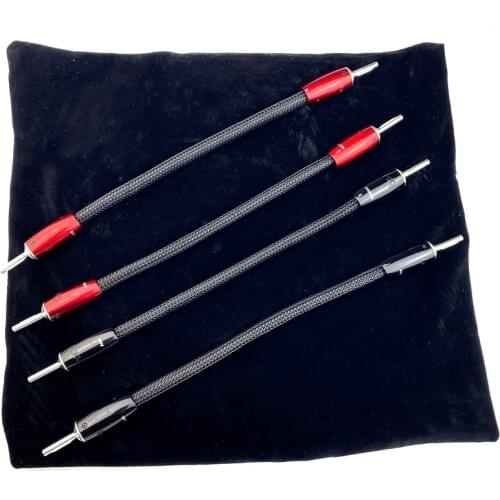 Wel Signature Speaker Jumper Terminal Bridge Cable with Series 1000 Silver Banana To Spade Plug