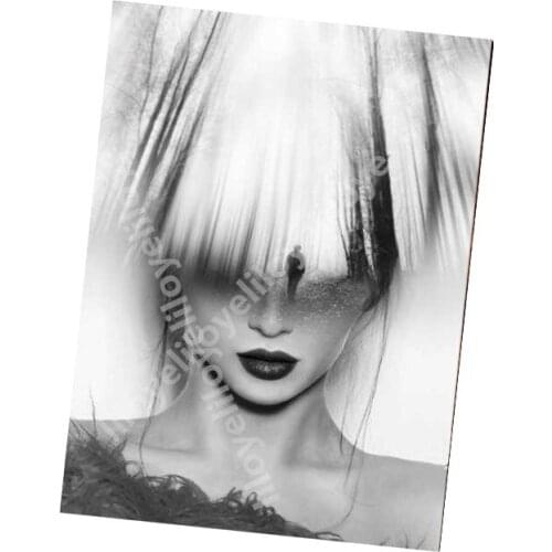 5d Diy Diamond Painting Black White Girl Cross Stitch full Diamond Embroidery Pattern 3d Diamond Mosaic Home Wall Decor TY285