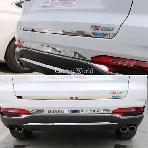For Changan CS85 Coupe 2019 2020 Rear Trunk Strips Tail Door Lights Bumper Garnish Trims Stainless Steel Molding Car Accessories
