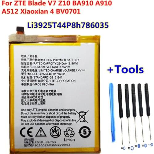 +Tools ! AZK New 3.85V 2540mAh Li3925T44P8h786035 For ZTE Blade BA910 A910 5.5inch Xiaoxian 4 BV0701 910 Battery