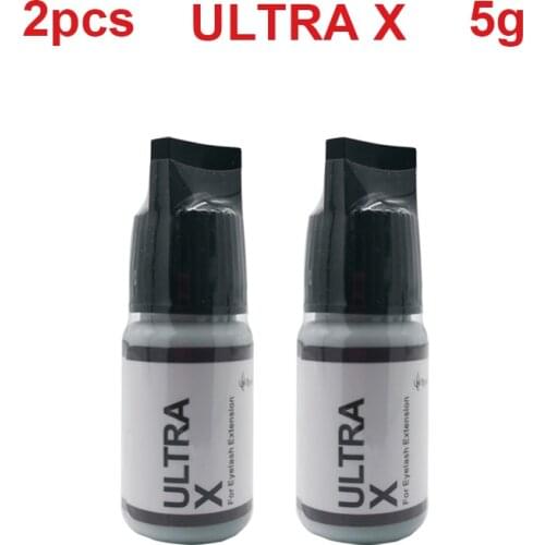 2Pcs Ultra X Black Glue For Eyelash Extension Korea Original Dry Time 5g 1-2s Retention 7-8 Weeks Fast Drying Adhesive