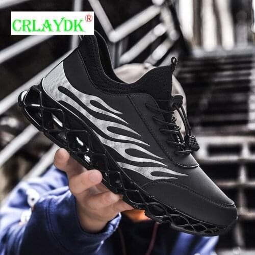 CYYTL Fashion Men Breathable Running Sport Shoes Casual Flame Pattern Mesh Boys Sneakers Lightweight Blade Outdoor Tennis