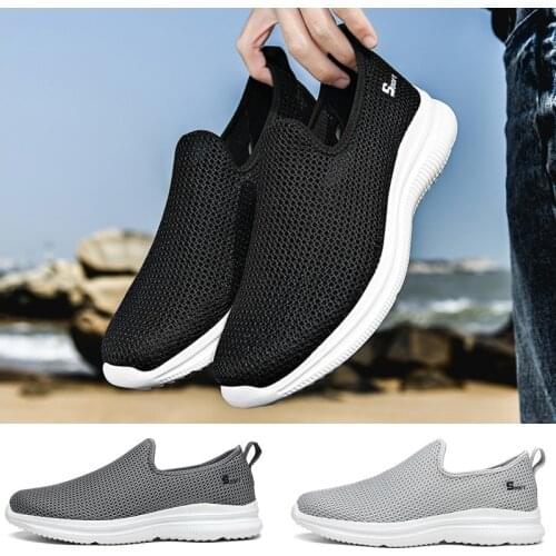 YISHEN Men Casual Shoes Comfortable Breathable Mens Sneaker Slip-on Anti-skid Wear-resistant Jogging Running Sport Men Shoes