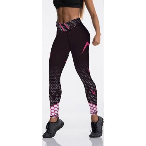 New Workout Sporting Elastic Force Breathable Fitness Leggings Pattern Digital Printing Outdoor Sportswear Skinny Leggings For W