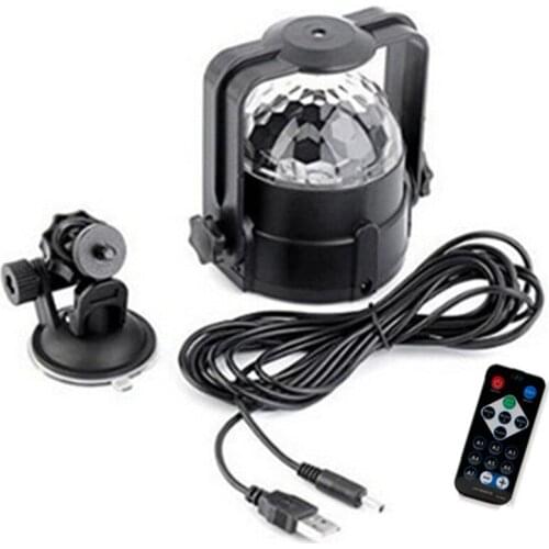 Mini Magic Colorful Car stage lights DC 5V USB 3W Voice Activated LED Bulb Party Lights Disco Rotating Lamp Crystal Light