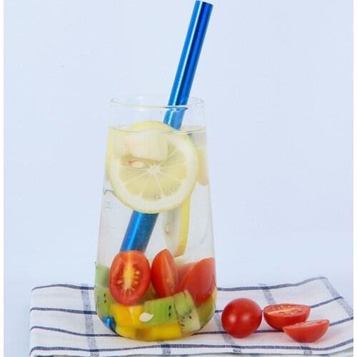 Reusable Stainless Steel Straw Drinkware Milk Tea Coffee Straw Tableware Dazzle Color Cocktail Juice Tube Cup Accessories