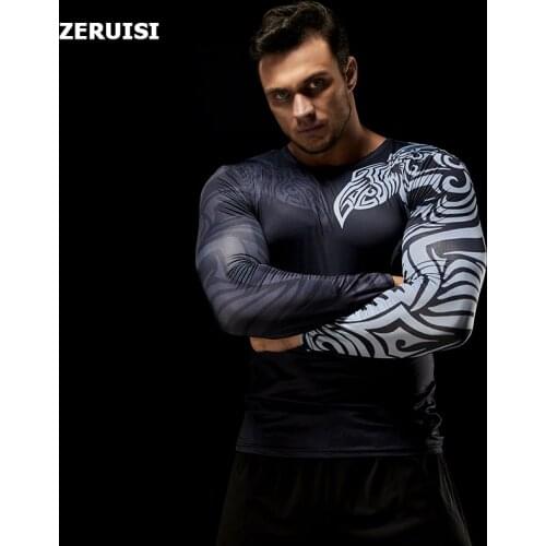 Fashion Brand Men Long Sleeves T-shirt Casual Streetwear Mens Underwear Fitness Running Sport Training Sportswear Clothes Tops