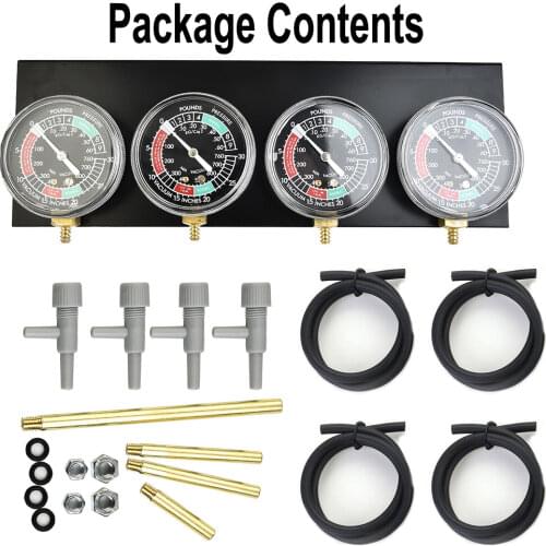 Set Carburetor Vacuum Gauge Carburetor Vacuum Gauge Kit Vacuum Hoses Fuel Vacuum Gauge Balancer