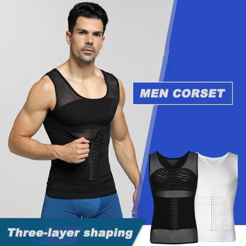 2019 New Men Slimming Shaper Abdomen Girdle Corset Vest Seamless Breathable Tummy Control Male Tank Tops