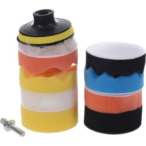 11 Pieces 76mm Car Polishing Kit in Sponge Polishing Pad Polishing sponge Set for Car Kit Polishing Wax Buffer Pad