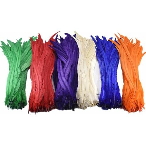 Natural dyed Rooster tail Feathers 50-100-500pcs/lot 35-40CM DIY Decoration accessories Pheasant plumes and Feather For Crafts