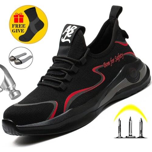 New Work Boots Safety Steel Toe Shoes Men Working Sneakers Male Shoes Adult Safety Shoes Casual Men Boots Work Shoes Footwear
