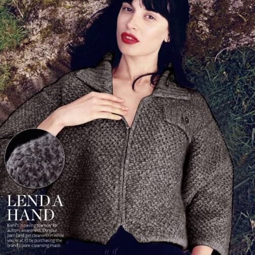 High-grade gray knitted loft wool thickening large circle fluffy wool fabric autumn winter high-level custom fashion clothing