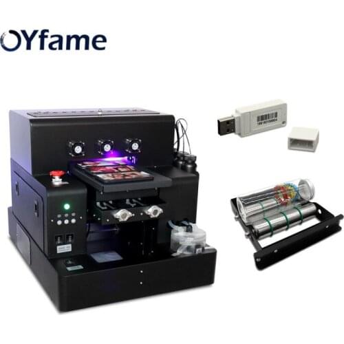 OYfame A4 UV Flaltbed Printer For Phone case Bottle Acrylic Wood Glass TPU For Epson L805 Printer head uv printing machine A4