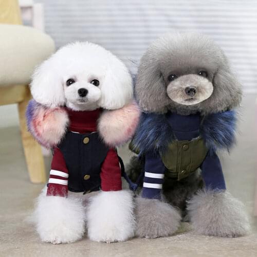 Pet Dog Clothes Winter Windproof Coat Hoodies Thick Warm Vest Velet Small Dog Waistcoat Coat Teddy Luxury Fur Vest Pets Supplies