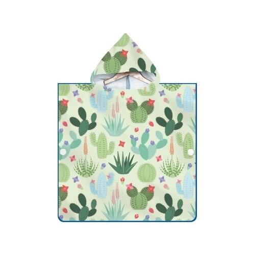 New Printed Childrens Changing Robe Wearable Beach Poncho Towel Microfiber Quick Drying Hooded Cape Swimming Surf Bath Towels