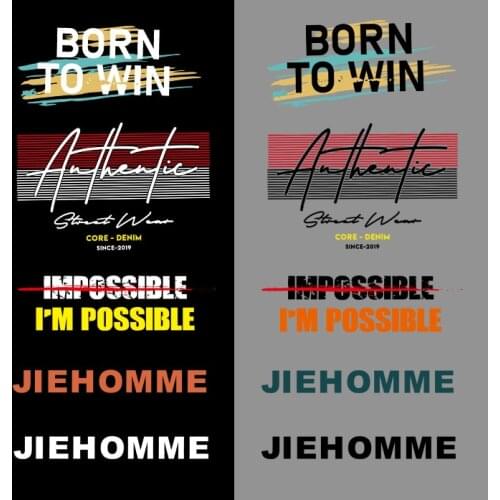 Popular fashion English alphabet inscription stripe printing sticker DIY customizable hot-transfer patch on clothes