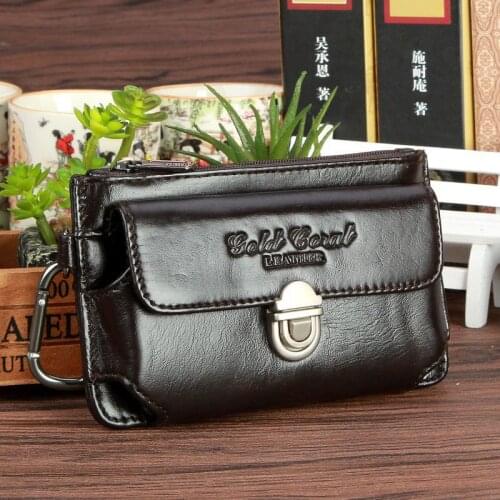 Genuine Leather Belt Waist Bags Men Hip Bum Hook Fanny Pack Real Cowhide Loop Skin Casual Fashion Mobile/Cell Phone Case Bag