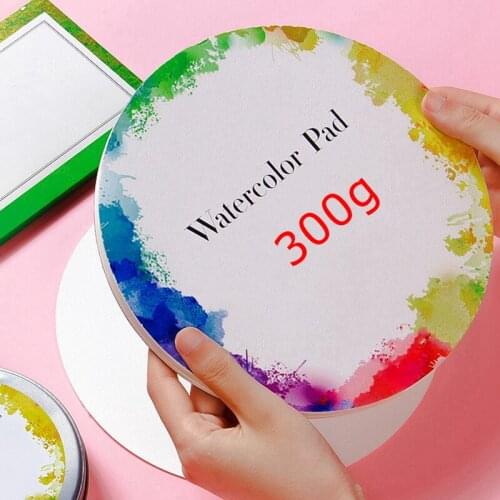 24 sheets Professional Round Watercolor Paper Pad withTin boxAquarelle Book Painting Paper Hand Painted Offfice School Supplies