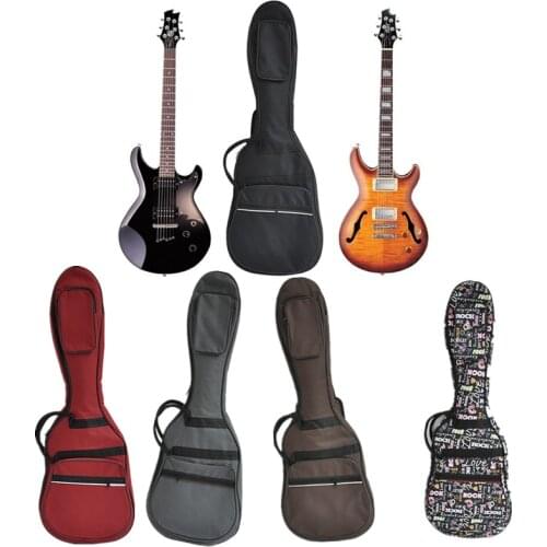 Professional portable padded electric guitar bag waterproof case soft gig backpack shoulder straps pocket black red coffee