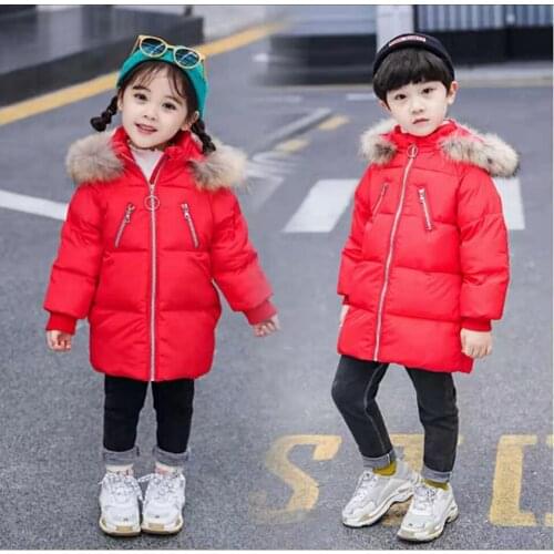 Down Jackets For Boys Girls 2019 New Hooded Winter Solid Color Parkas For Teenagers Boys Girl Duck Down Warm Coat Kids Clothes