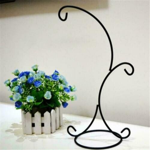 2-Hook Plant Glass Vase Iron Hanging Stand Holder Simple Modern Decoration For Home Garden Home Kitchen Storage Organization