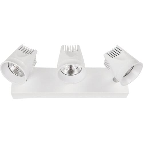 LED spotlight 15W 4000K. Adjustable and rotating, white lacquered combined with Chrome